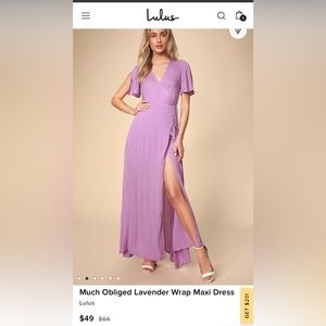 Lulus Lavender Wrap Maxi Dress
